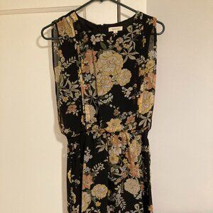 Bohme Black Floral Mini Dress (Small)